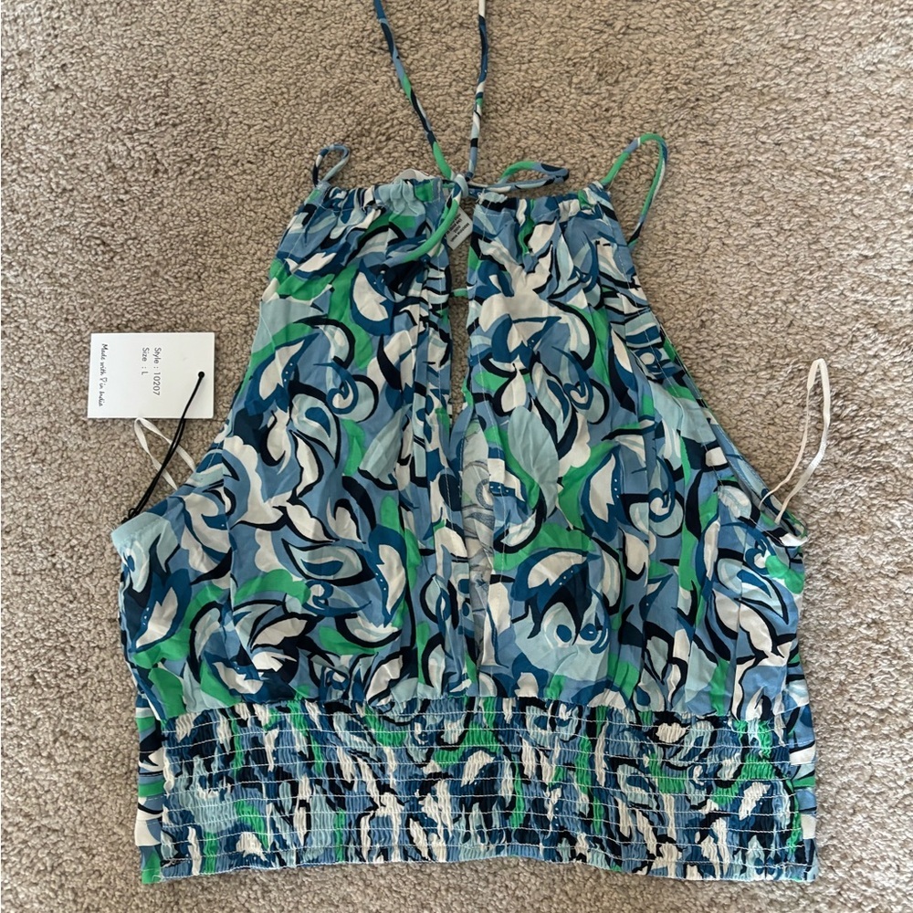 Japna Multicolored Cropped Tank, Size Large, NWT